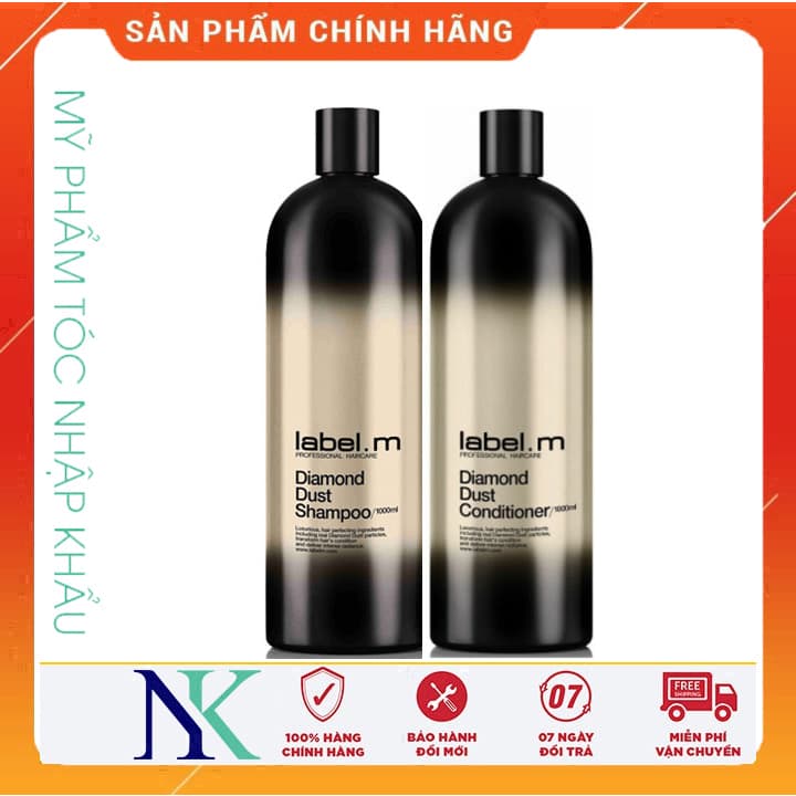 [HCM]Dầu Gội Xã Mềm Mượt Không Gây Nặng Tóc Label.M Diamond Dust 1000Ml