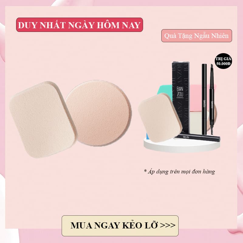(MUA1 TẶNG 1) (hỗ trợ 99% phí ship) Mút trang điểm SET 2 BÔNG Bông tán kem Mút tán phấn Miếng mút trang điểm siêu Cute đẹp mịn đàn hồi cực tốt (màu ngẫu nhiên)(KHUYẾN MÃI DUY NHẤT HÔM NAY)