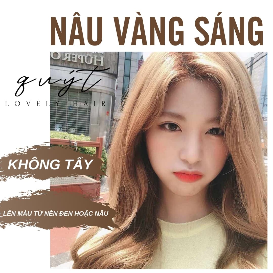 [HCM]THUỐC NHUỘM TÓC- Màu Vàng Sáng- Nhuộm Từ Nền Nâu- Không Tẩy-Tặng Oxy