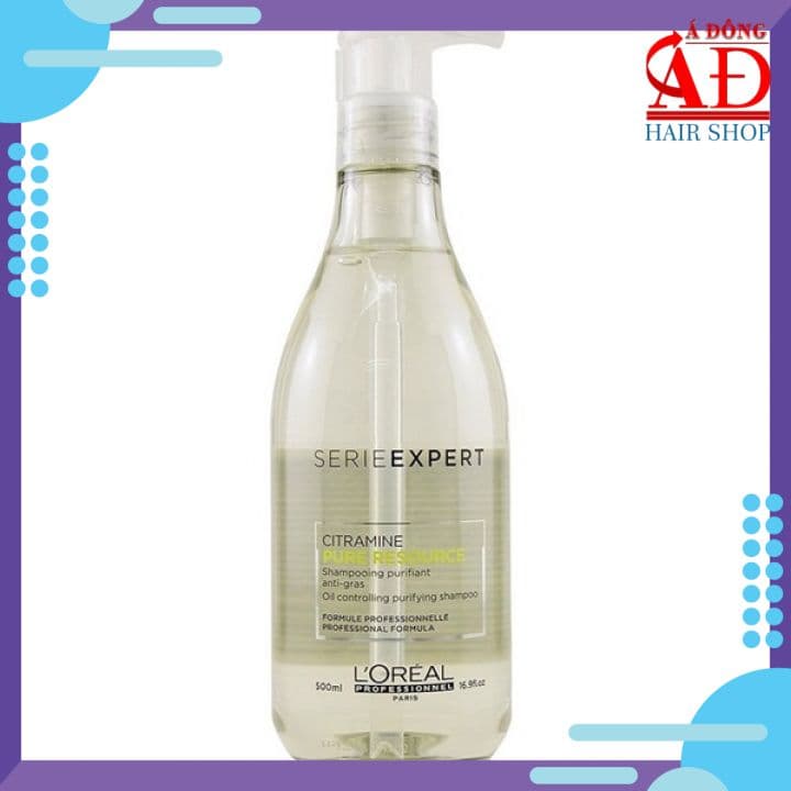 [Loreal chính hãng] Dầu gội cần bằng dầu nhờn Loreal Serie Expert Pure Resource Spain 500ml