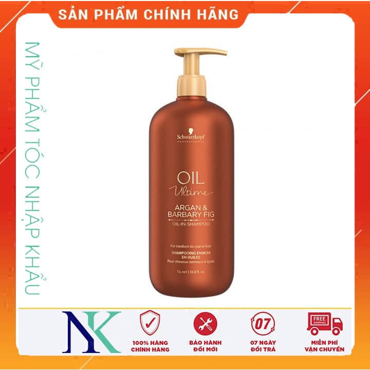 [HCM]Dầu Gội Schwarzkopf Oil Ultime Argan & Barbary Fig Dành Cho Tóc Dày 1000Ml
