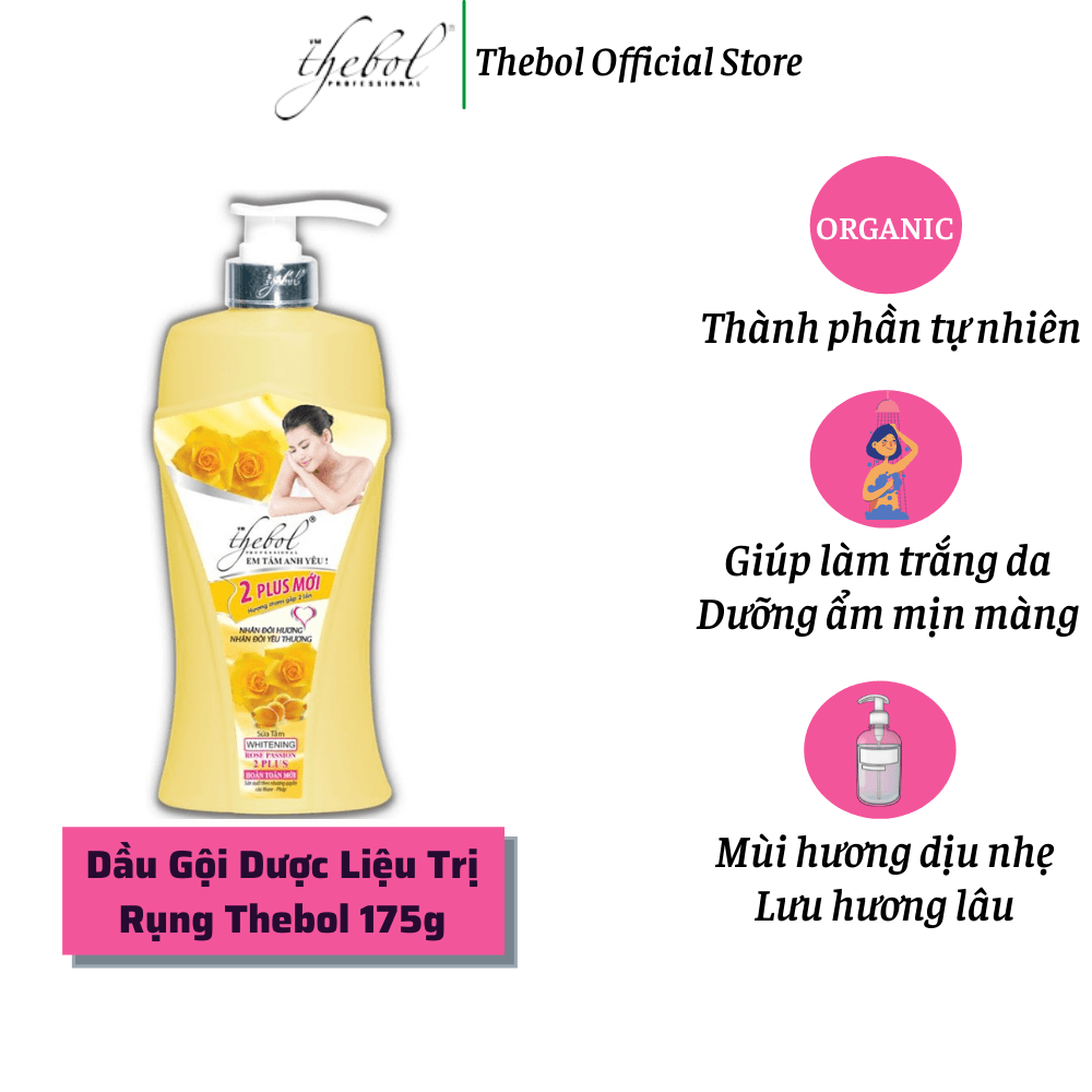 [HCM]Sữa Tắm Vitamin E Hoa Hồng Dưỡng Ẩm Trắng Da Tinh Chất Nước Hoa Thebol 2plus 925g