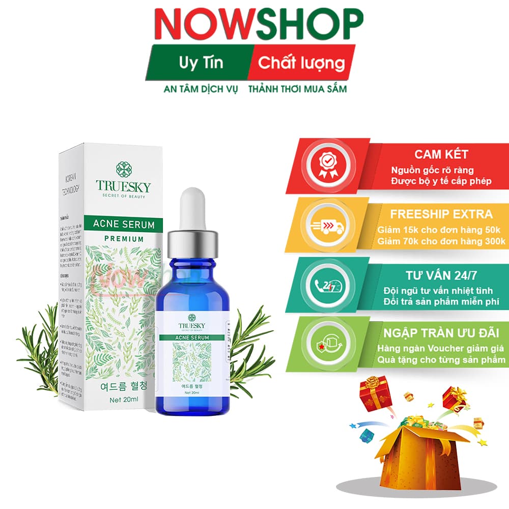 [HCM]Serum ngừa mụn ngăn ngừa lão hóa bảo vệ da giúp trắng da chiết xuất tràm trà thiên nhiên - Acne Serum Premium 20ml