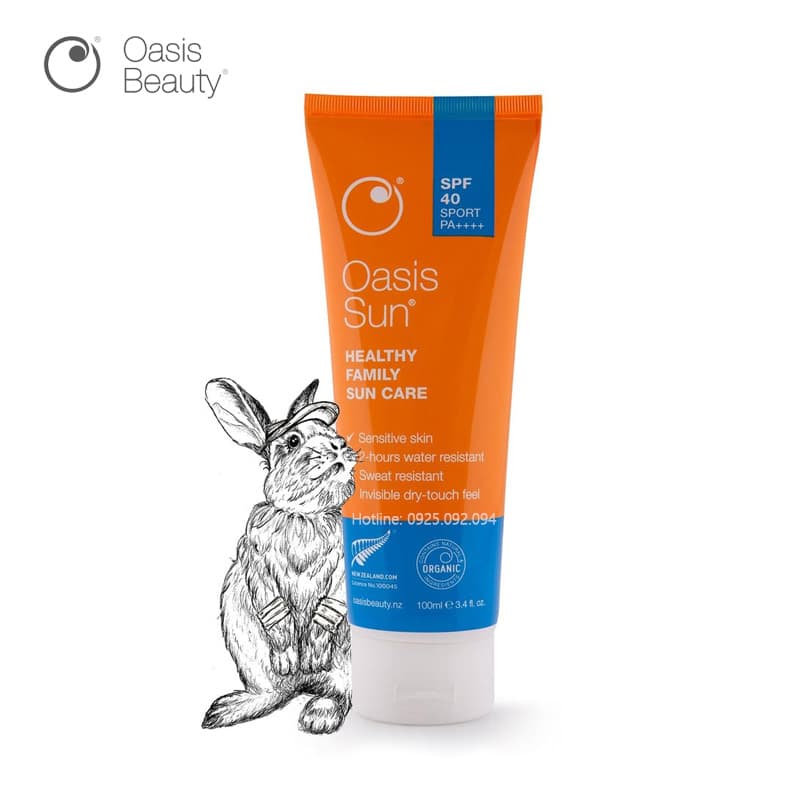 [HCM]Kem chống nắng Oasis Sun SPF 40 Dry-Feel Sport Sunscreen 100ml