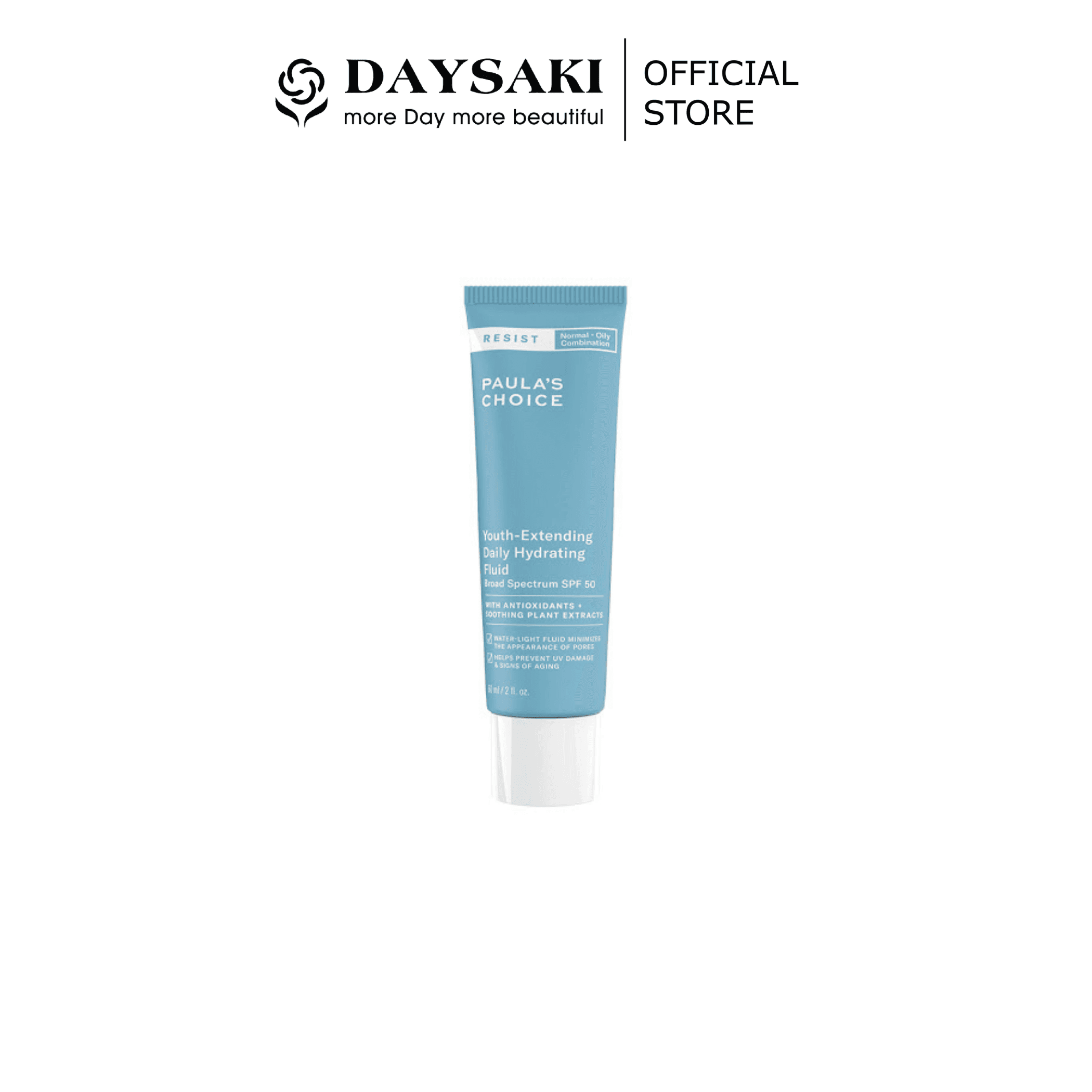 [HCM]Paulas Choice Kem Chống Nắng Dưỡng Ẩm Giữ Gìn Nét Thanh Xuân SPF 50 Resist Youth - Extending Daily Hydrating Fluid Broad Spectrum SPF 50 60ml