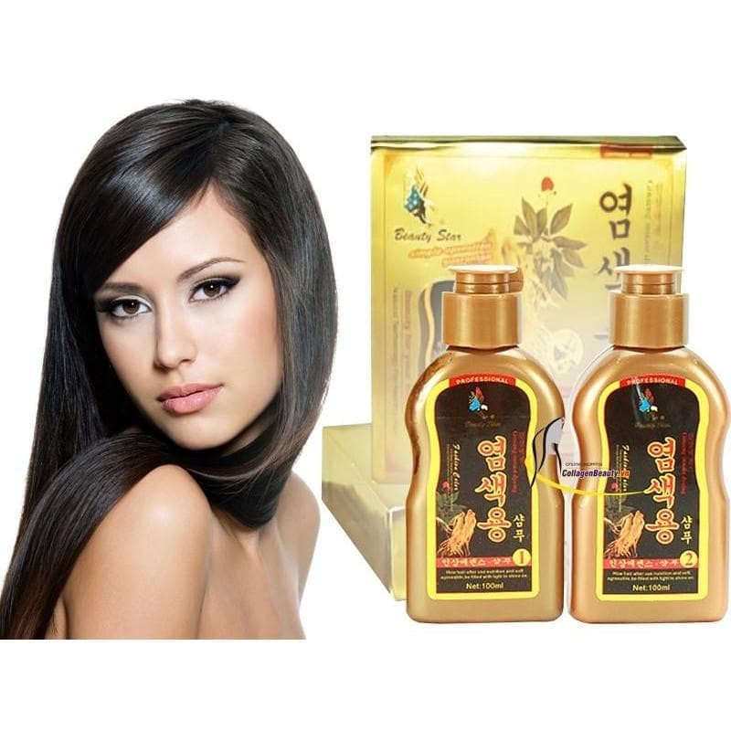 [HCM][XẢ KHO] Dầu gội đen tóc nhân sâm Beauty Star Hàn Quốc (2 chai x 100ml)