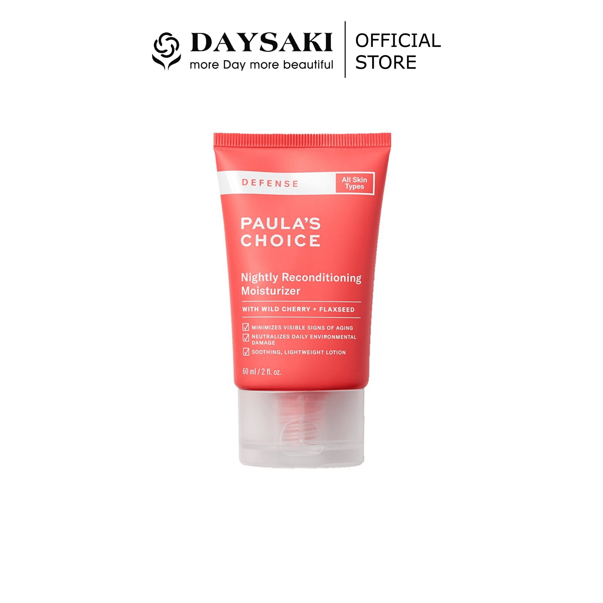 Paulas Choice Kem Đêm Dưỡng Da Làm Trắng Sáng Mềm Mịn Dịu Nhẹ Defense Nightly Reconditioning Moisturizer - Fullsize 60ml