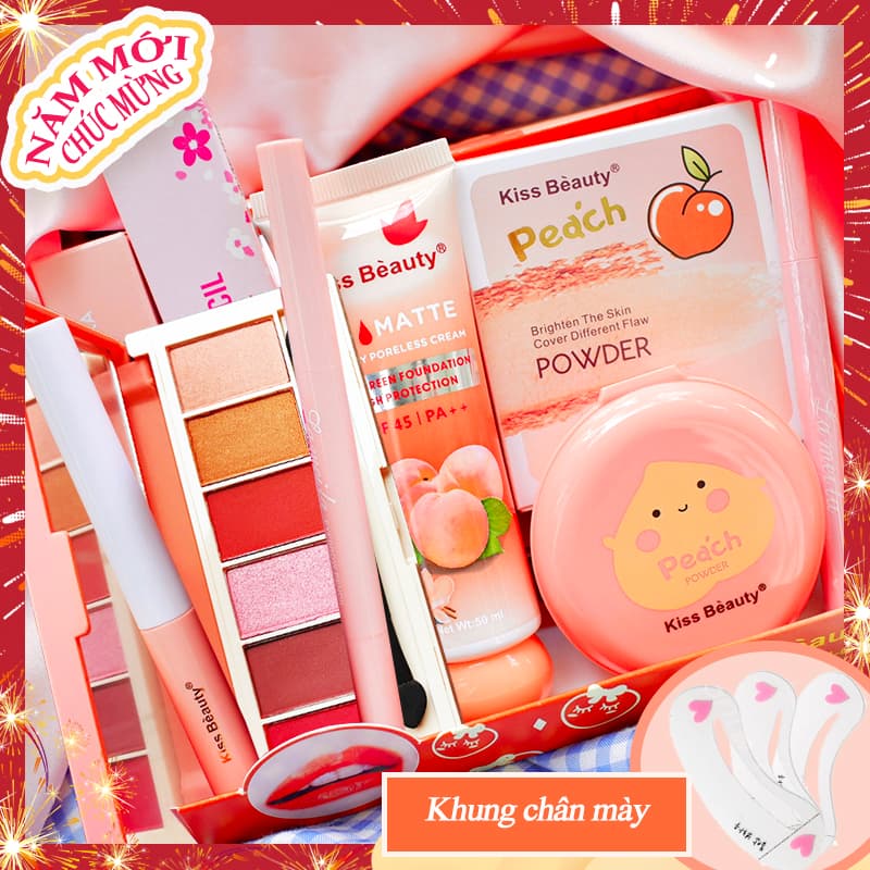 [HCM]【Kiss Belle】Bộ trang điểm chuyên nghiệp 6 món KISS BEAUTY Kem BB che khuyết điểm + Phấn phủ bột + Chì kẻ mày lâu trôi + Bút dạ kẻ mắt + Mascara 4d + Bảng phấn mắt lì bộ makeup đầy đủ set trang điểm đẹp