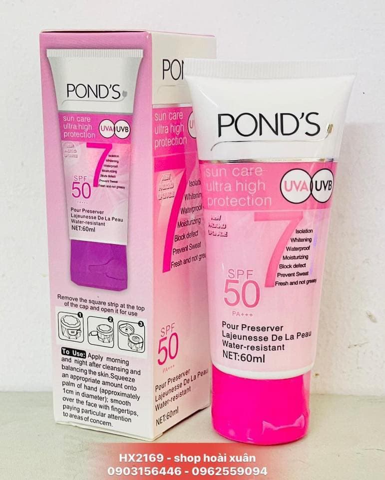 Kem Chống Nắng PONDS dưỡng trắng da mặt - chống nắng toàn diện không nhờn rích trên da 7in1 - sun blocking cream - HX2169