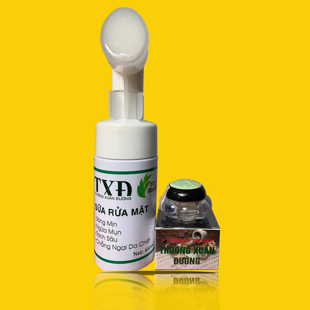 combo Kem mụn & Sữa rửa mặt Thường xuân đường