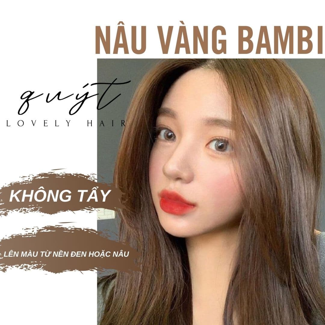 [HCM]THUỐC NHUỘM TÓC NÂU VÀNG BAMBI-LÊN TỪ NỀN NÂU+TẶNG OXY