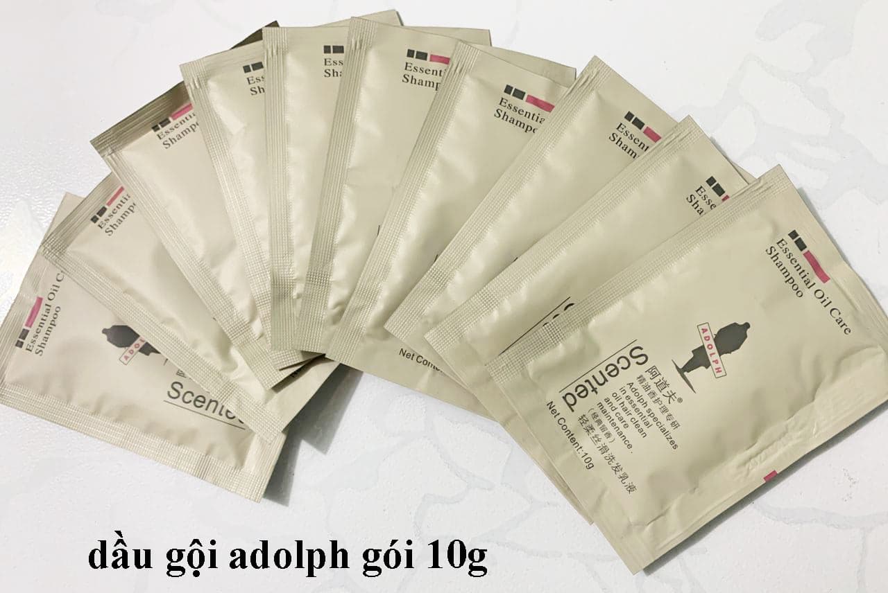 [HCM]Combo 5  hoặc 10 gói Dầu gội ADOLPH SẠCH GÀU mượt tóc (10G) hương thơm dịu nhẹ-Thơm Shop