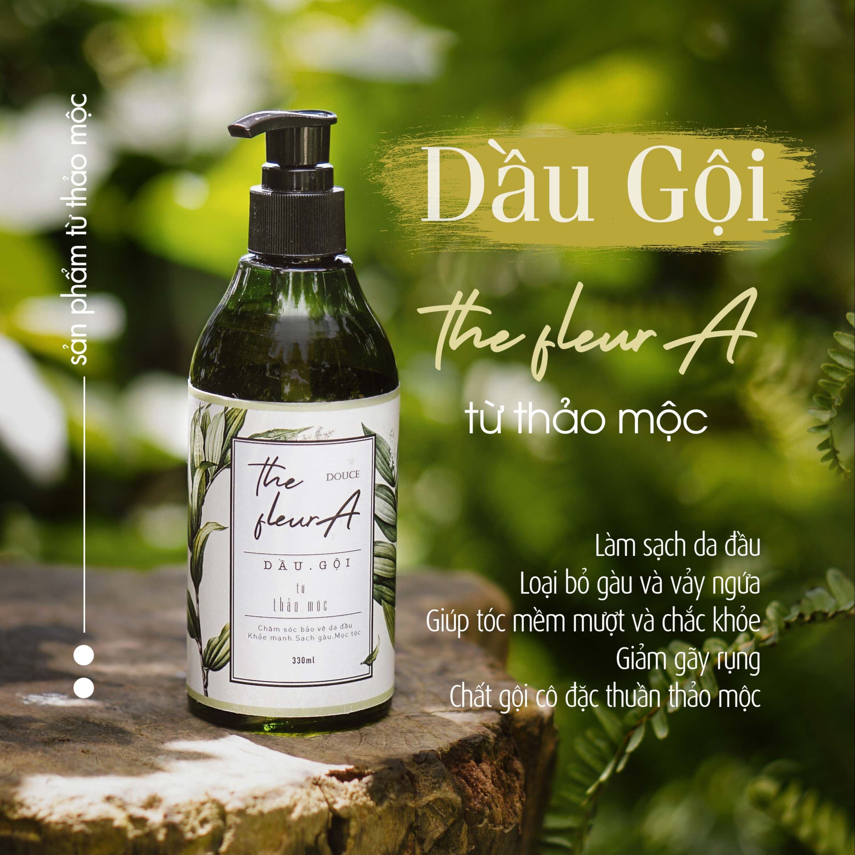 Dầu Gội Thảo Mộc Bồ Kết the FleurA Cô Đặc Sạch Gàu Ngăn Rụng Tóc Bảo Vệ Các Tổn Thương Cho Tóc Diệt Vi Khuẩn Các Mầm Vi Khuẩn Dầu Gội Thủ Công Nguyên Chất