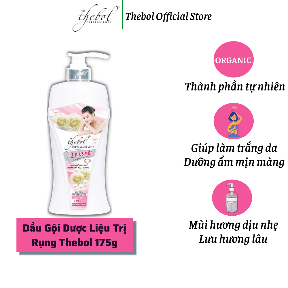 [HCM]Sữa tắm nước hoa tinh chất ngọc trai thảo dược dưỡng ẩm trắng da Thebol 2 Plus 925g