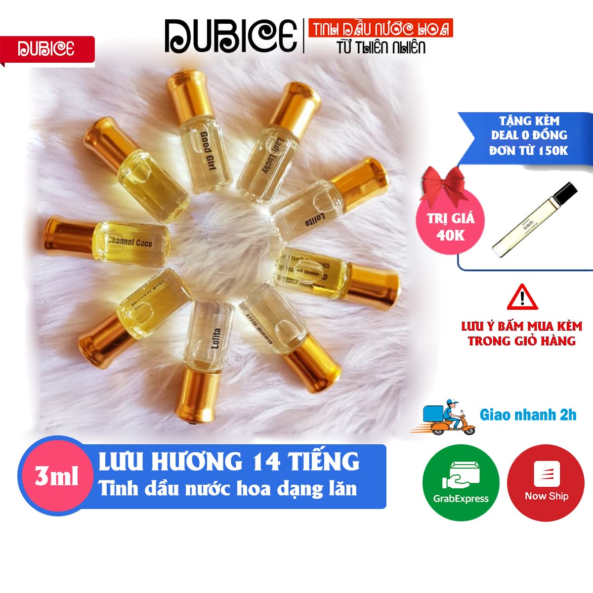 [Thơm lâu 8 tiếng] Tinh dầu nước hoa Dubai 3ml nam nữ cao cấp mini bỏ túi - Dubcie