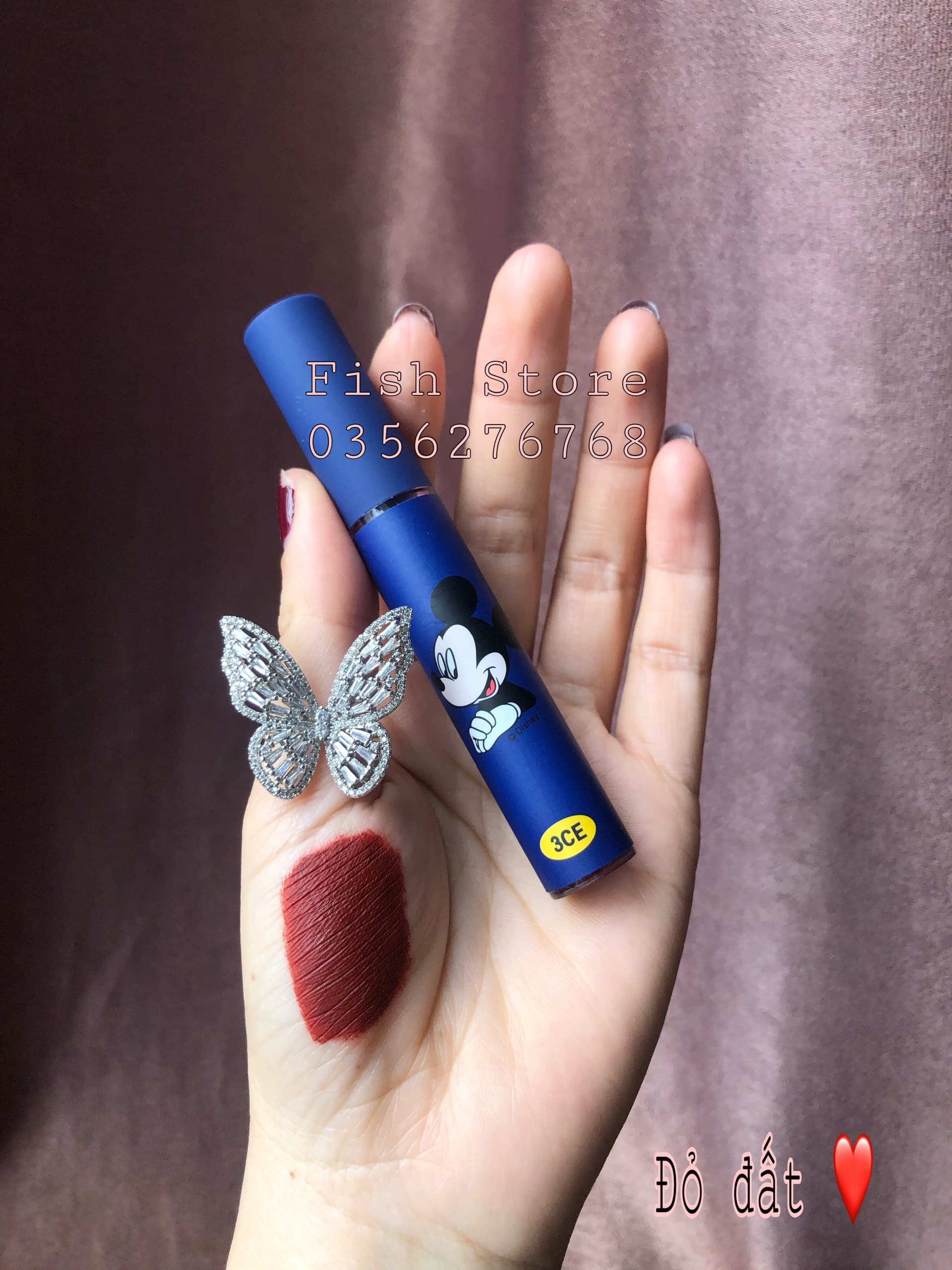 (Có Quà Tặng) Son Kem Lì MicKey Đỏ Xanh Handmade Nhiều Màu Có Video Sản Phẩm