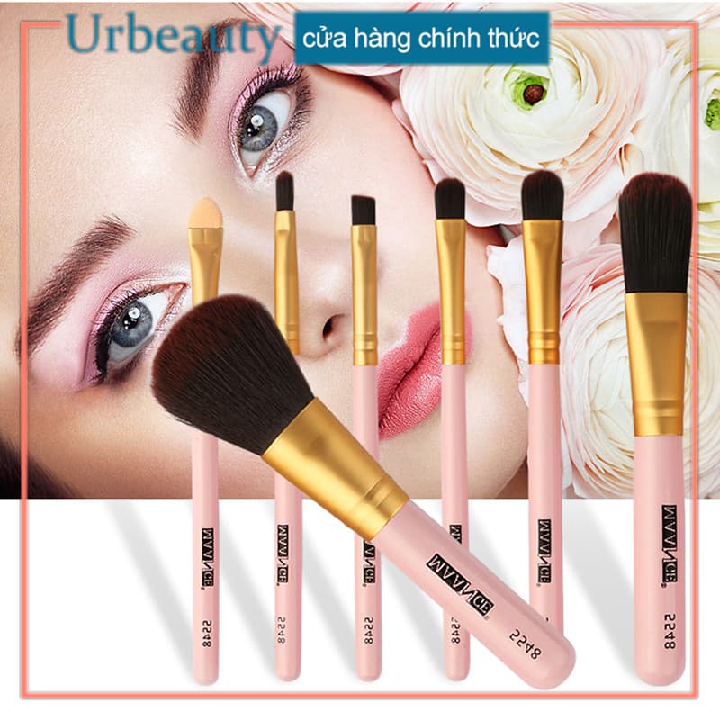 [HCM]【Urbeauty Mall】Maange Bàn chải trang điểm 7 hộp sắt cầm tay bóng mắt công cụ trang điểm