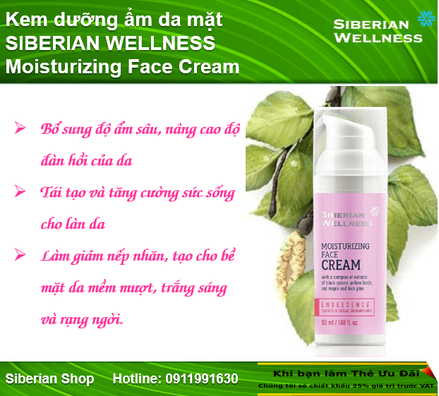 [HCM]Kem dưỡng ẩm da mặt SIBERIAN WELLNESS Moisturizing Face Cream 50ml - 404777