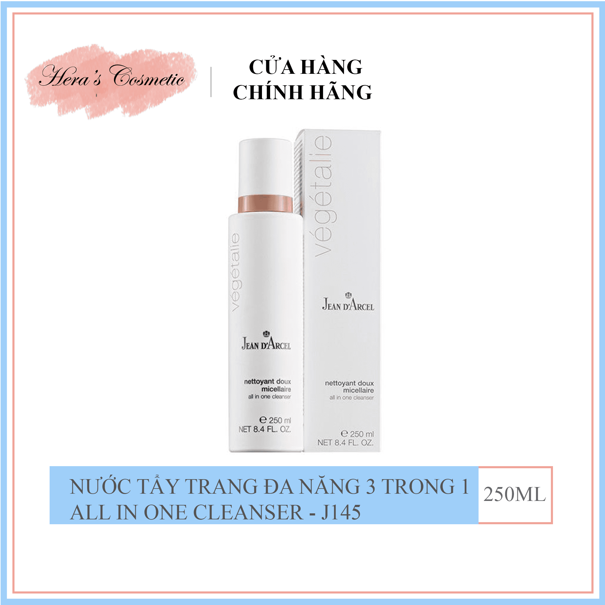 Nước tẩy trang đa năng 3 trong 1 All in One Cleanser 250ml - J145 làm sạch cân bằng da và cung cấp độ ẩm