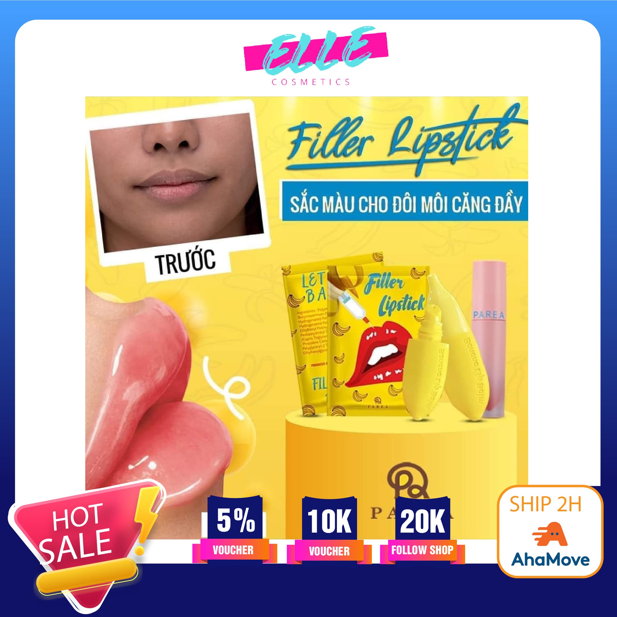 [HCM]Son chuối khử thâm môi filler collagen lipstick