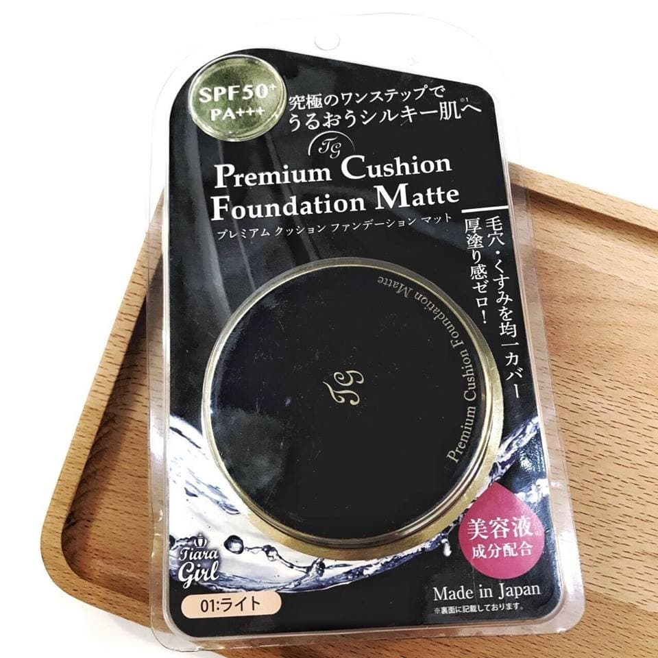 Phấn nước che khuyết điểm Tiara Girl Premium Cushion Matte SPF 50+/ PA+++ (01 Da sáng)