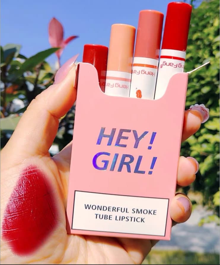 🌼 Set Son 4c ĐIẾU THUỐC HEYGIRL 9103 matte lipstick lâu trôi mềm mịn căng bóng dưỡng môi sỉ rẻ