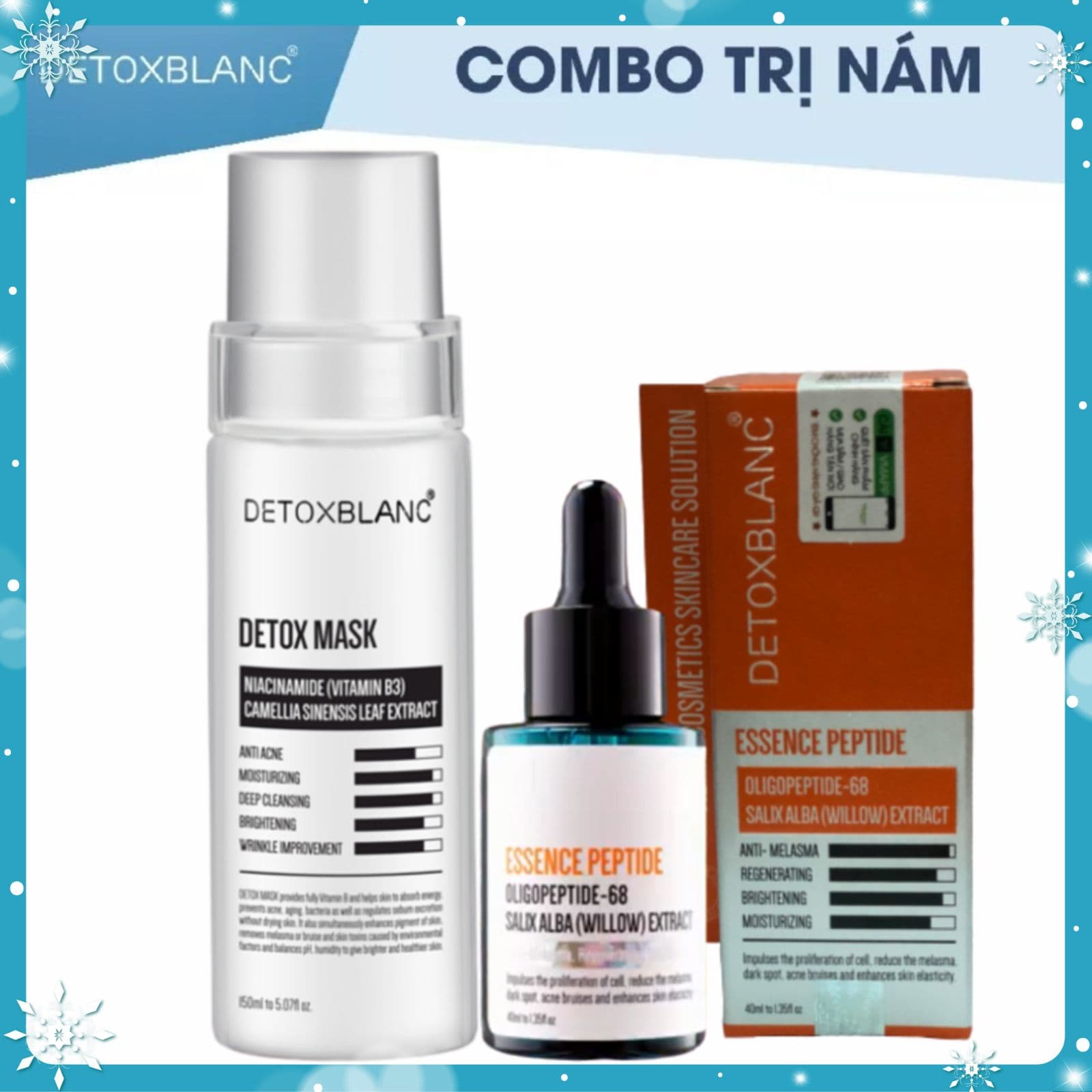 Combo Thải Độc Trị Nám Detox Blanc– Detox Mask & Essence Peptide