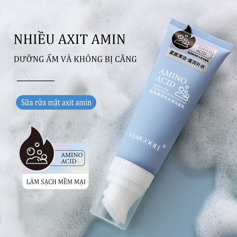 [HCM]Với bọt tơ tằm trắng Axit amin Sữa rửa mặt massage-Đi kèm với đầu cọ massage thiết kế công tắc -Cơ nhạy cảm có sẵn-dưỡng ẩm nhẹ nhàng kiểm soát dầulàm sạch -Thành phần tự nhiên không gây kích ứng [120G]