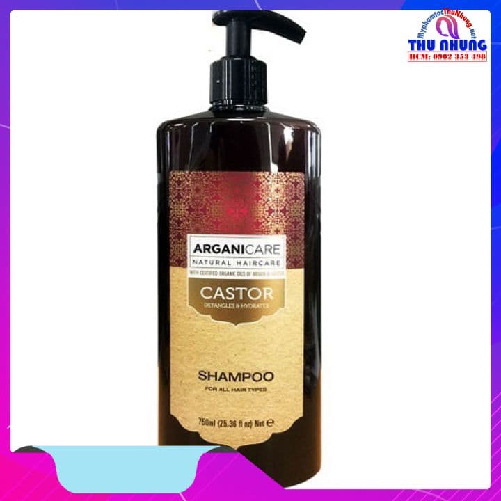 [HCM]Dầu Gội ARGANICARE CASTOR chống rụng phục hồi tóc 750ml