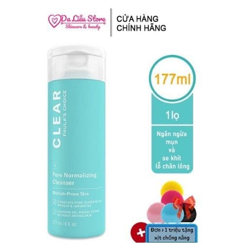 Sữa rửa mặt ngăn ngừa mụn và se khít lỗ chân lông Paulas Choice clear Pore Normalizing Cleanser 177ml
