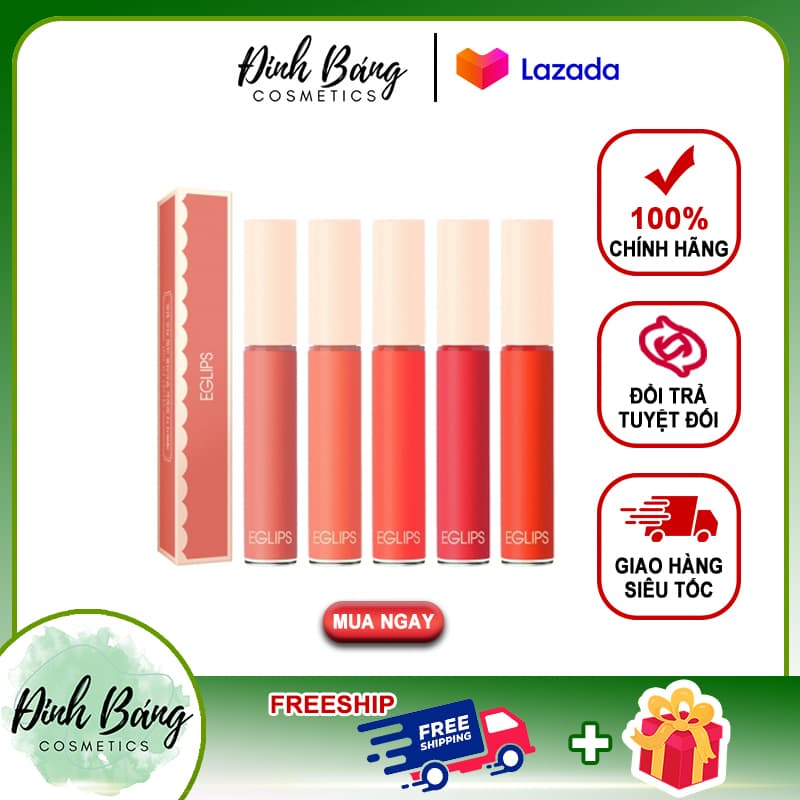 [HCM]Son kem lì Eglips Velvet Fit Tint Màu đỏ cam-Kho Sỉ Đình Bằng