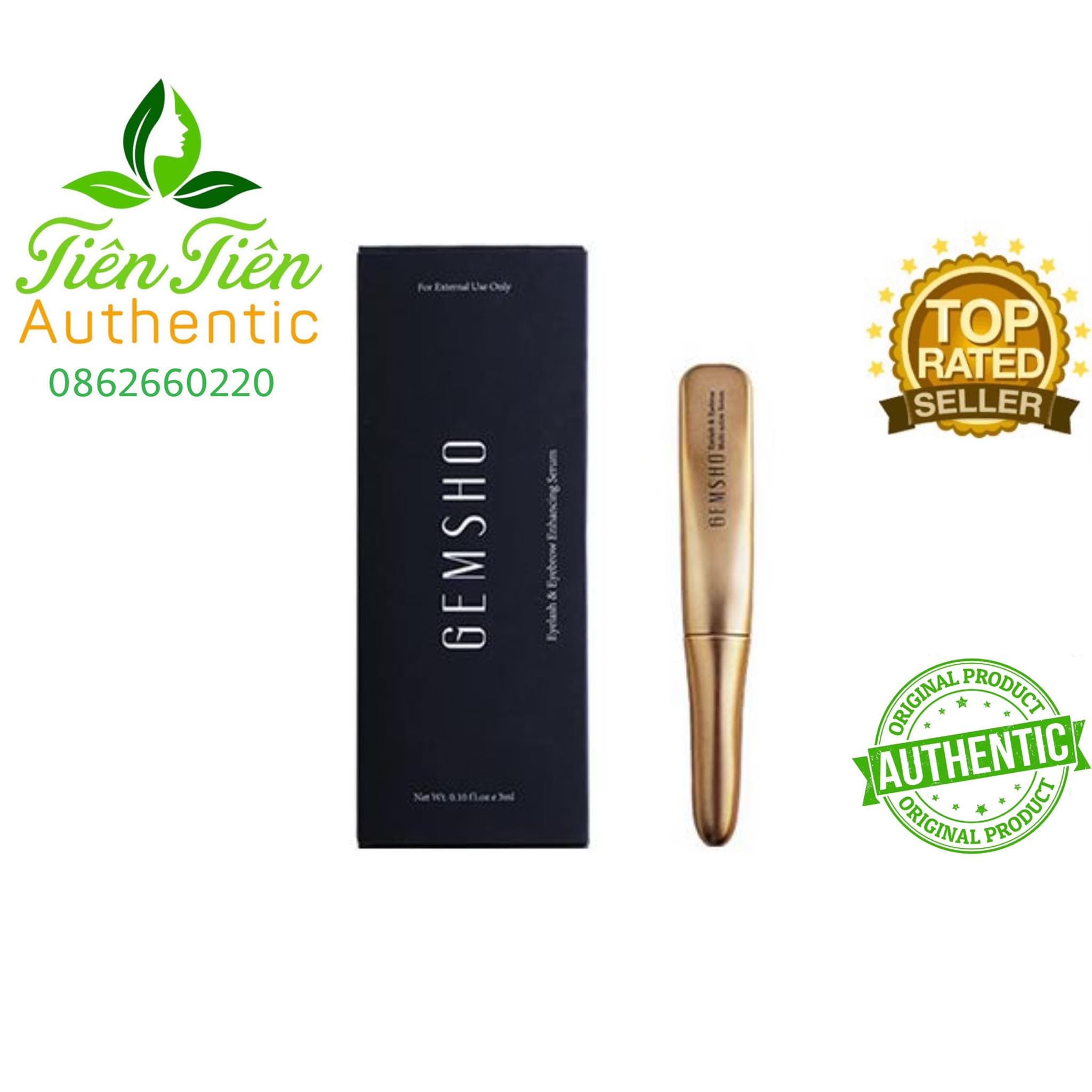 Gemsho chuốt dưỡng dài mi Serum dưỡng mi Gemsho Eyelash & Eyebrow 3ml của Mỹ