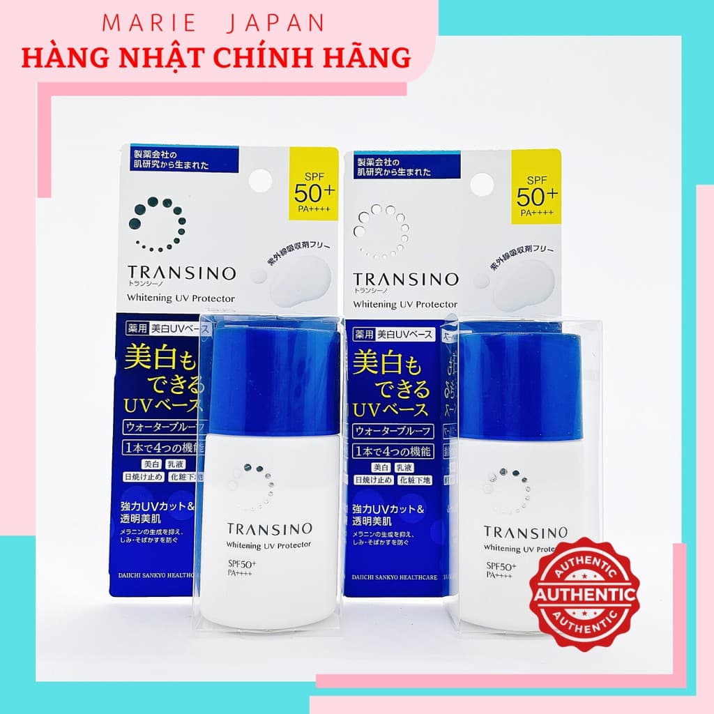[HCM]Kem chống nắng trắng da nâng tông cao cấp Transino Whitening UV Protector SPF50+ 30ml Nhật Bản