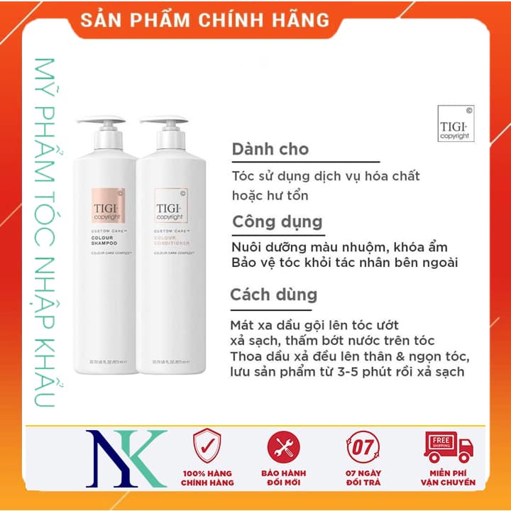 [HCM]Dầu Gội Xã Dưỡng Màu Tigi Copyright Custom Care Colour 970Ml