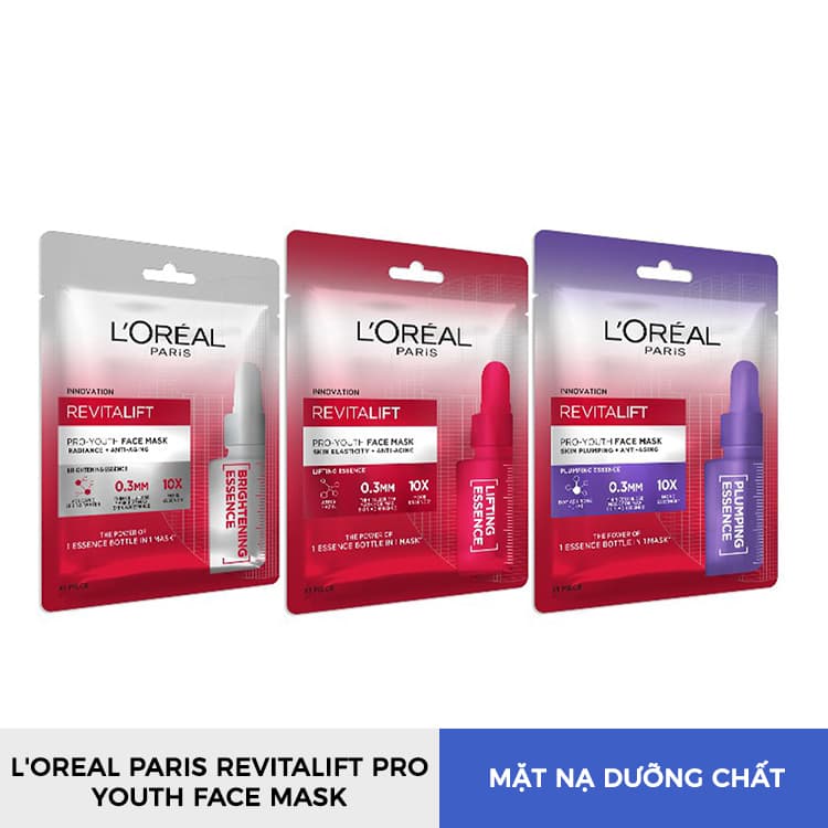 [CHÍNH HÃNG] Mặt Nạ Giấy LOreal Paris Revitalift Pro-Youth Face Mask săn chắc da PL807DO