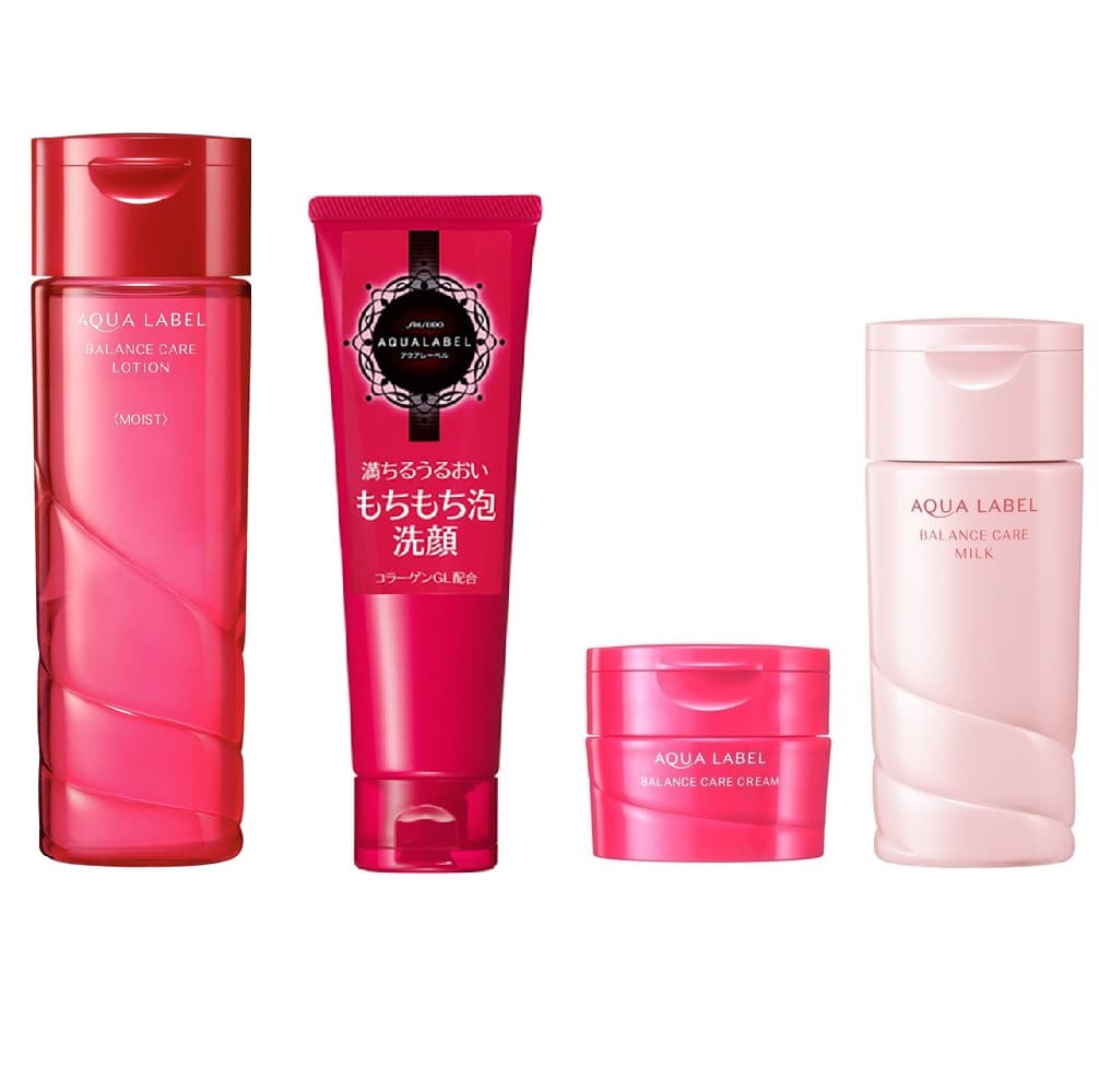 Bộ Chăm Sóc Da Dưỡng Ẩm Shiseido Aqualabel - Màu đỏ cho da khô (JAPAN)