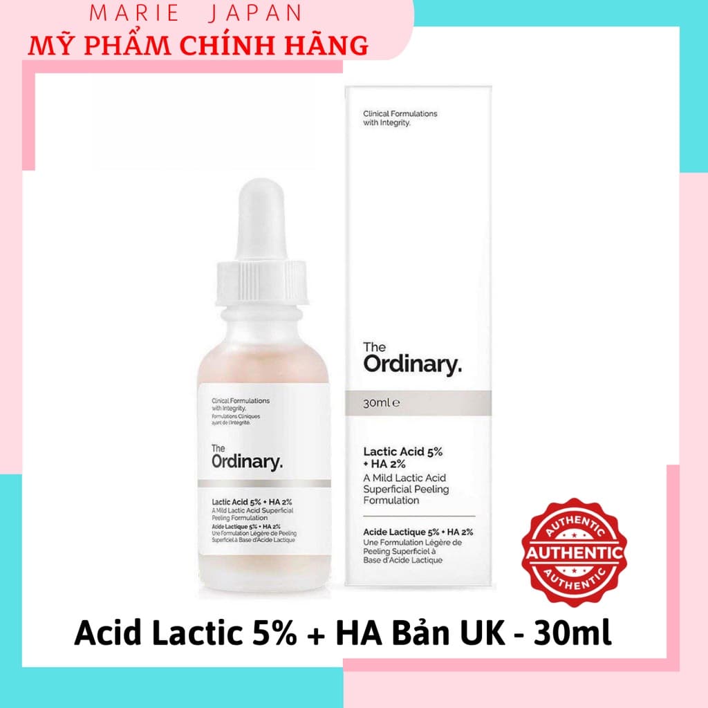 [HCM]Serum Tẩy Da Chết Hóa Học Dưỡng Sáng Mờ Thâm The Ordinary Acid Lactic 5% + HA 2% 30ml