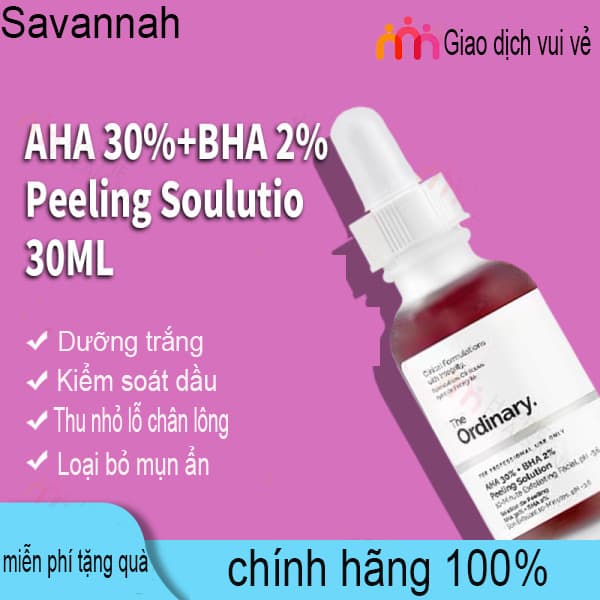 Tinh Chất Tẩy Tế Bào Chết Loại Bỏ Mụn Đầu Đen Tinh Chất Serum The Ordinary AHA 30% + BHA 2% Peeling Solution Mặt Nạ Tẩy Tế Bào Chết 10 Phút Serum Dưỡng Da Xóa Sẹo Mụn Làm Trắng Da Chăm 30ML