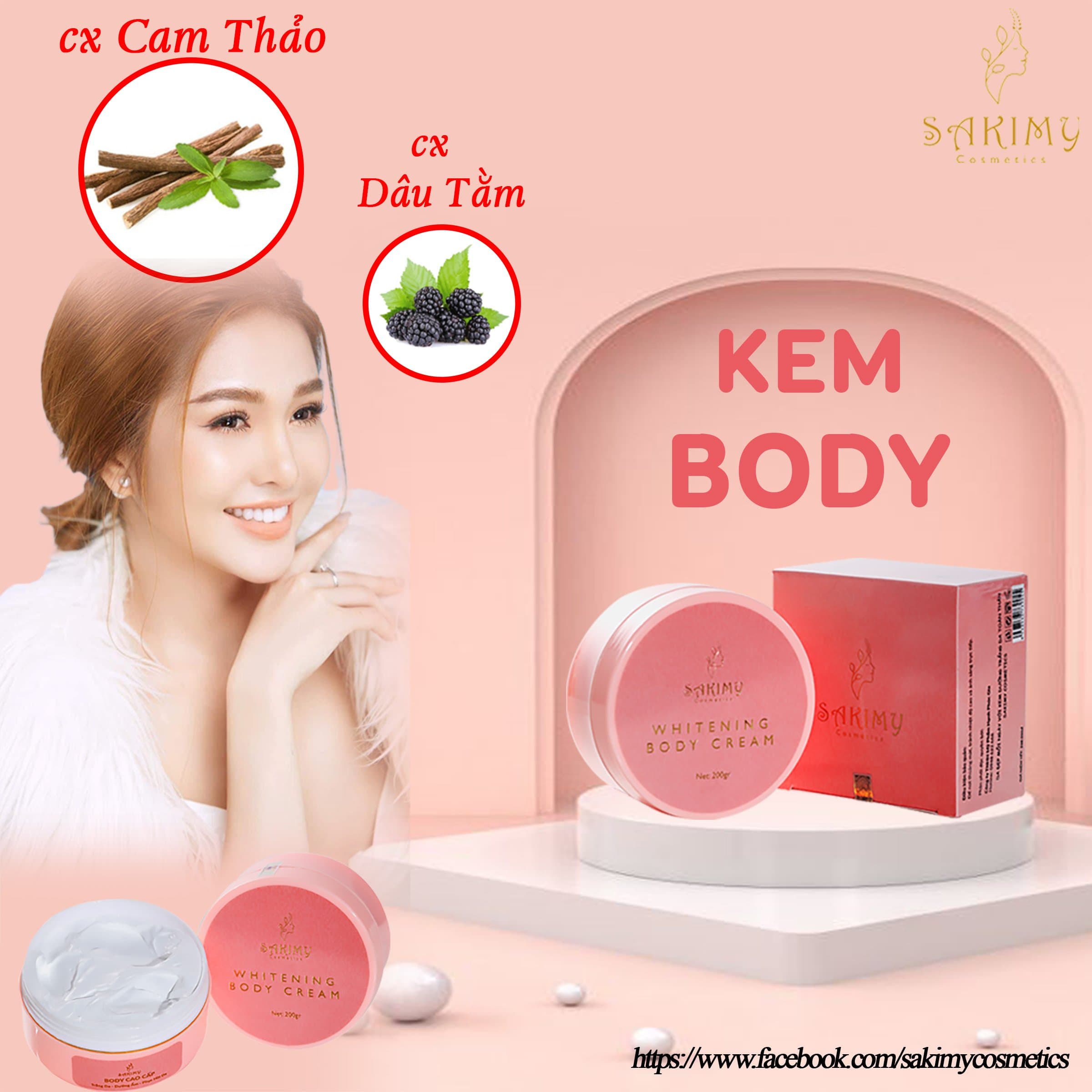 Combo Sỉ 10 Hủ Kem Dưỡng Trắng Da Body SAKIMY Kèm 10 Serum Kích Trắng Sakimy