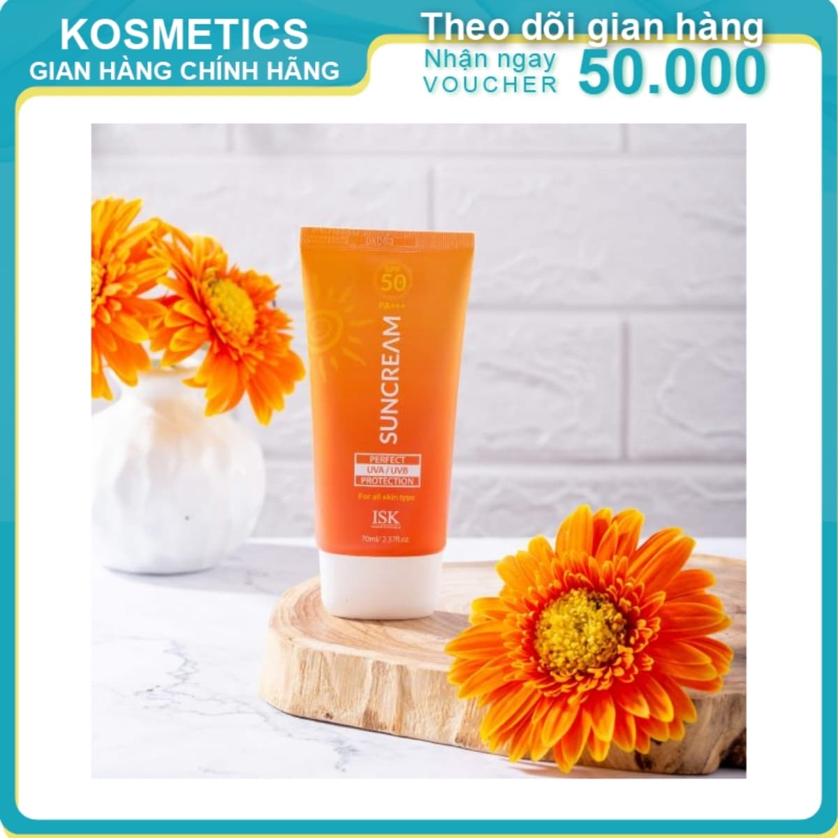 [HCM]Kem chống nắng kiềm dầu ISK Perfect Protection Sun Cream SPF 50+/PA+++ Hàn quốc 70ml