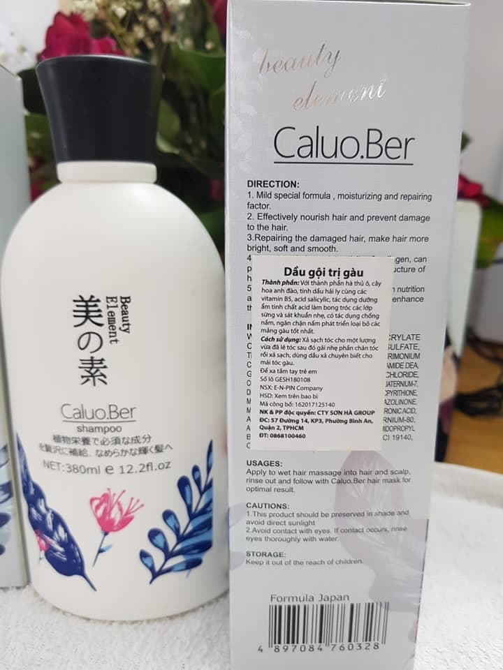 [HCM]Bộ dầu gội xả sạch gàumềm mượt chắc khỏe ngăn ngừa rụng tóc CALUO.BER Beauty Element  (xả 280ml+gội 380ml)