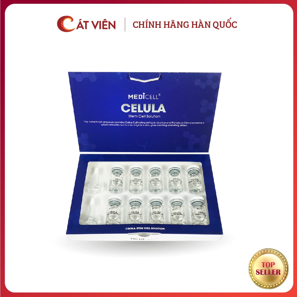 Tế bào gốc tái tạo Stem Cell Solution Serum Medicell mờ thâm sạm ngăn ngừa sắc tố melanin -  1 hộp 10 lọ x 6ml