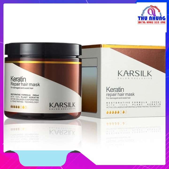 [HCM]Kem hấp ủ Karsilk Keratin Repair hair mask phục hồi tóc hư tổn (Keratin tươi) 800ml
