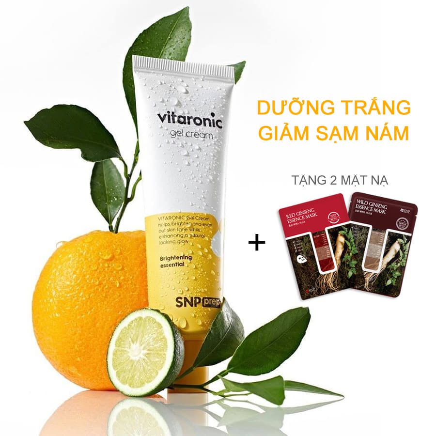 Kem Dưỡng Trắng Ngăn Ngừa Và Giảm Sạm Nám SNP VITARONIC GEL CREAM 50g + Quà Tặng