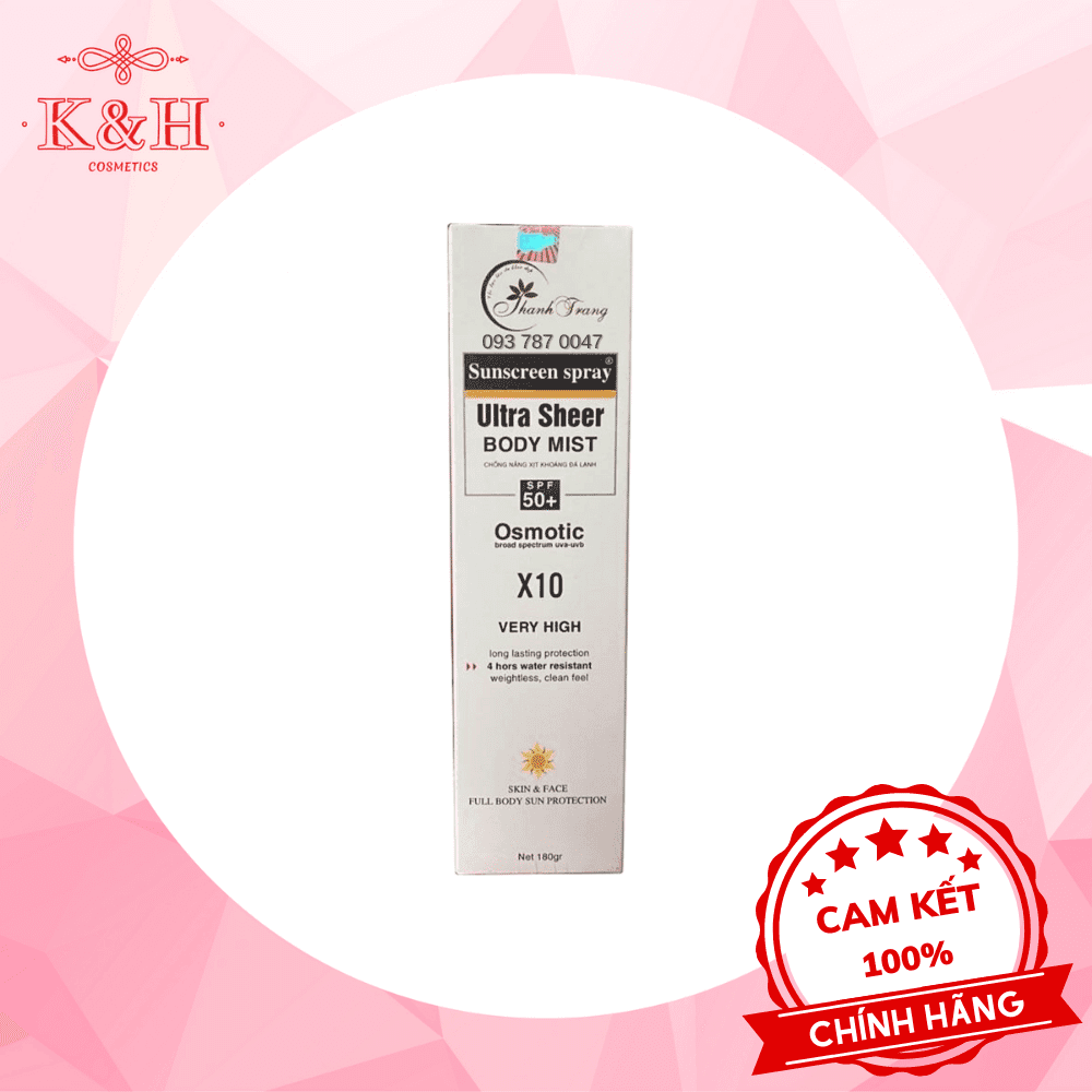 [HCM]Xịt Chống Nắng X10 Sunscreen Spray Thanh Trang