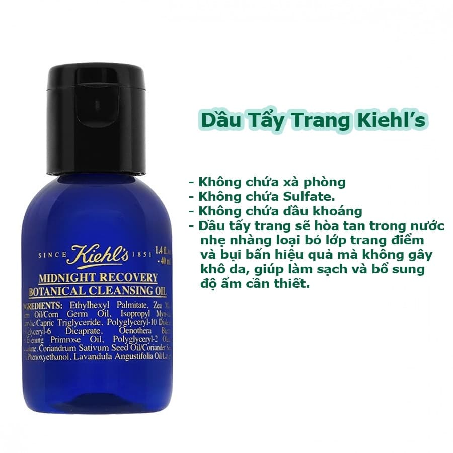 [KIEHLS] Dầu tẩy trang Kiehls Midnight Recovery Botanical Cleansing Oil 40ml