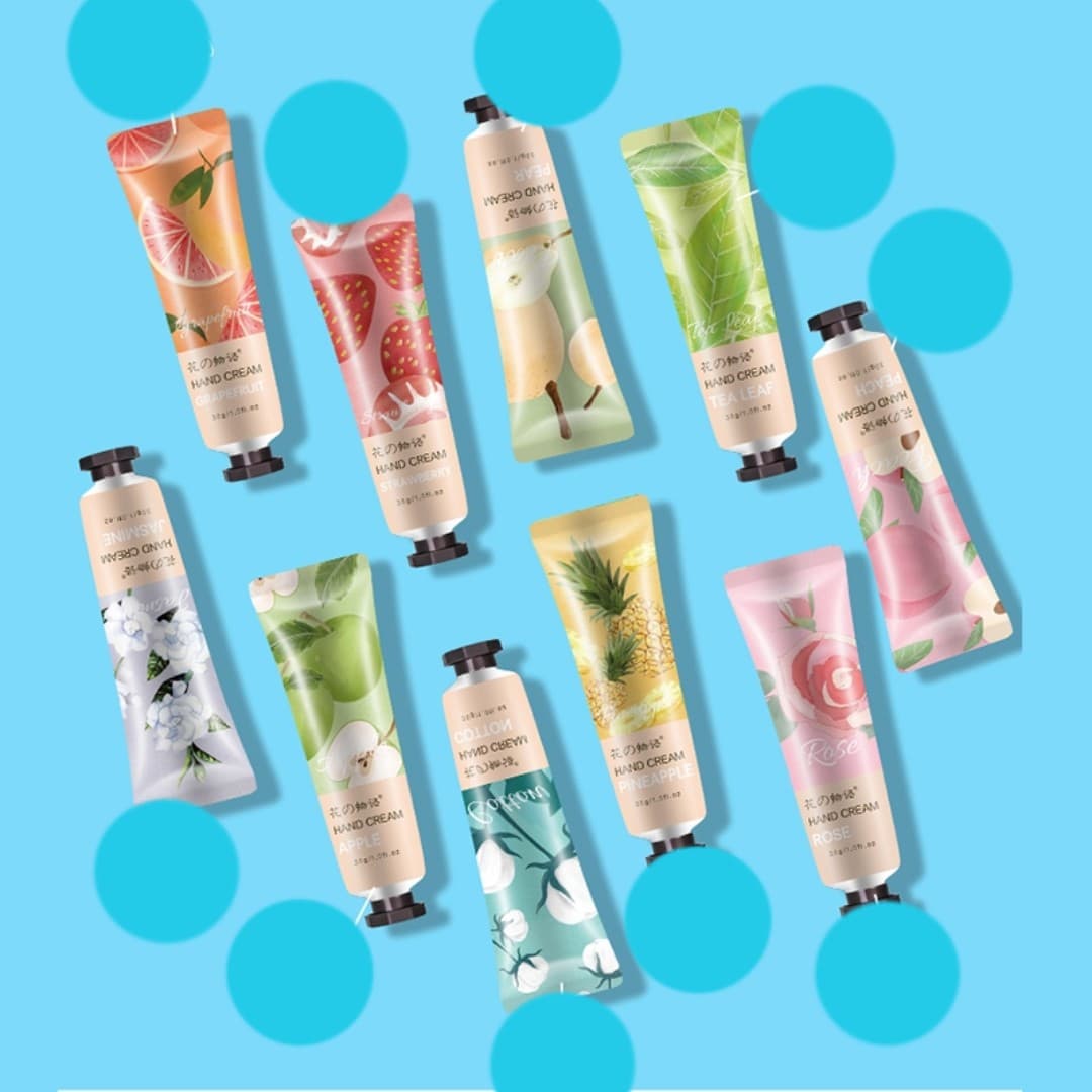 Set lotion sữa dưỡng da tay 10 mùi vị hoa trà trái cây mã DH4