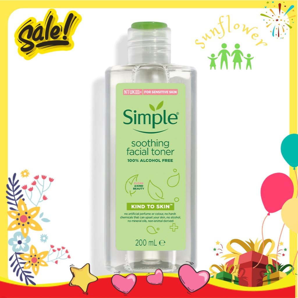 Nước Hoa Hồng Simple Smoothing Facial Toner 200ml của Anh Quốc - Shop Sunflower