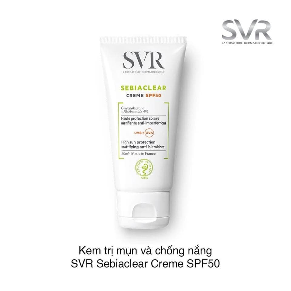 Kem chống nắng giảm mụn kiềm dầu SPF50 SVR 50ML - Bill Pháp