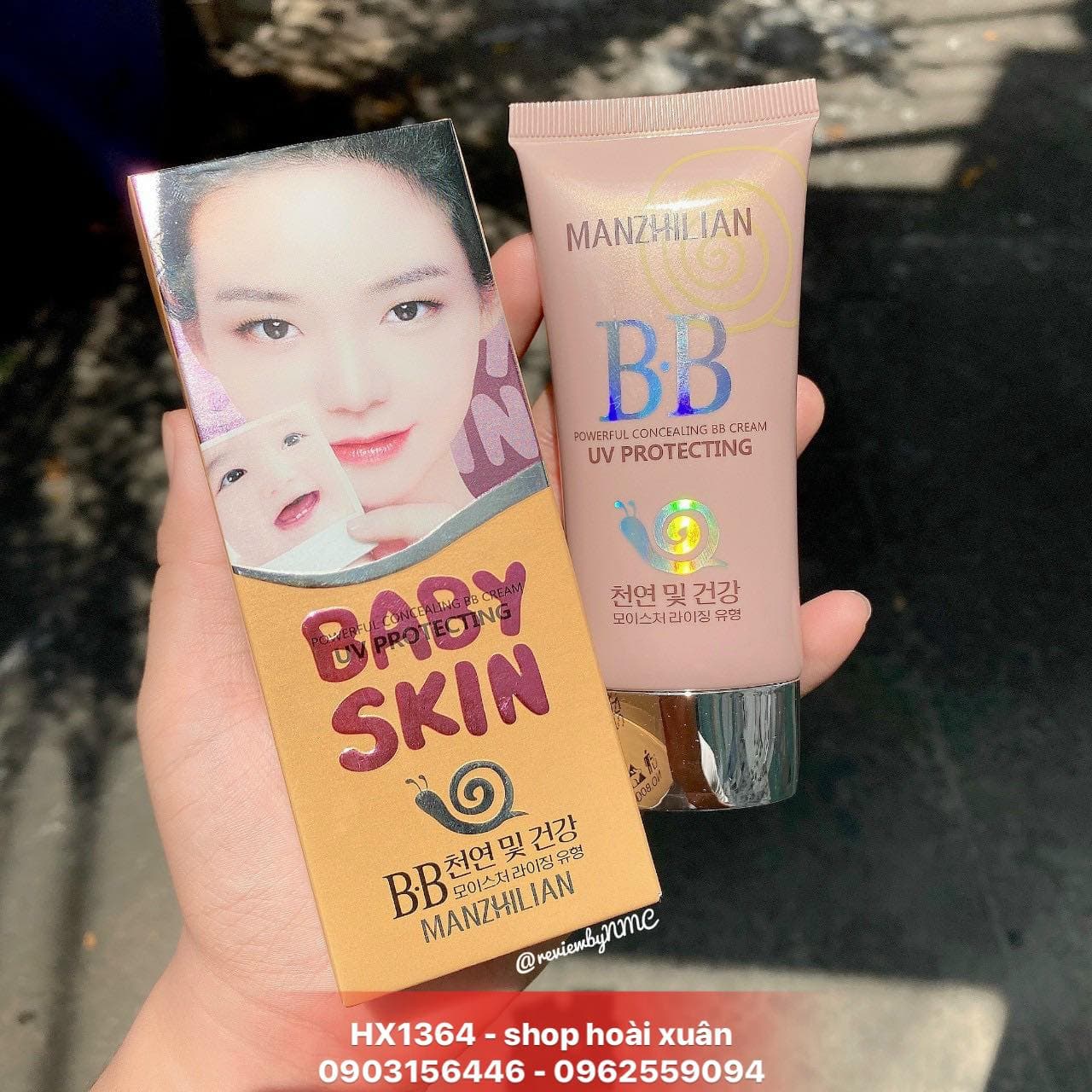 [HCM]Kem che khuyết điểm BB cream Manzhilian Baby Skin UV PROTECTING ỐC SÊN - HX1364